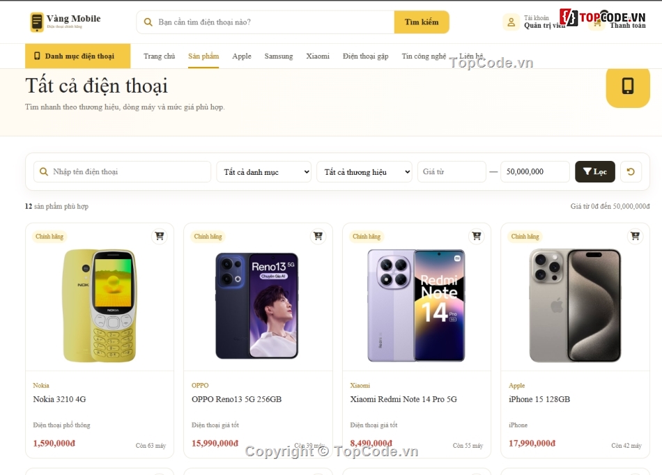 Web điện thoại,bán,điện
